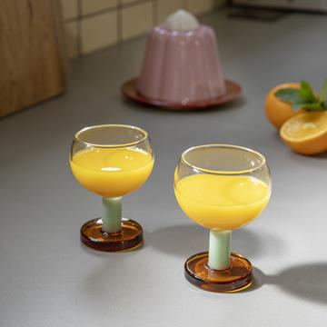 Glass cantine amber set of 2