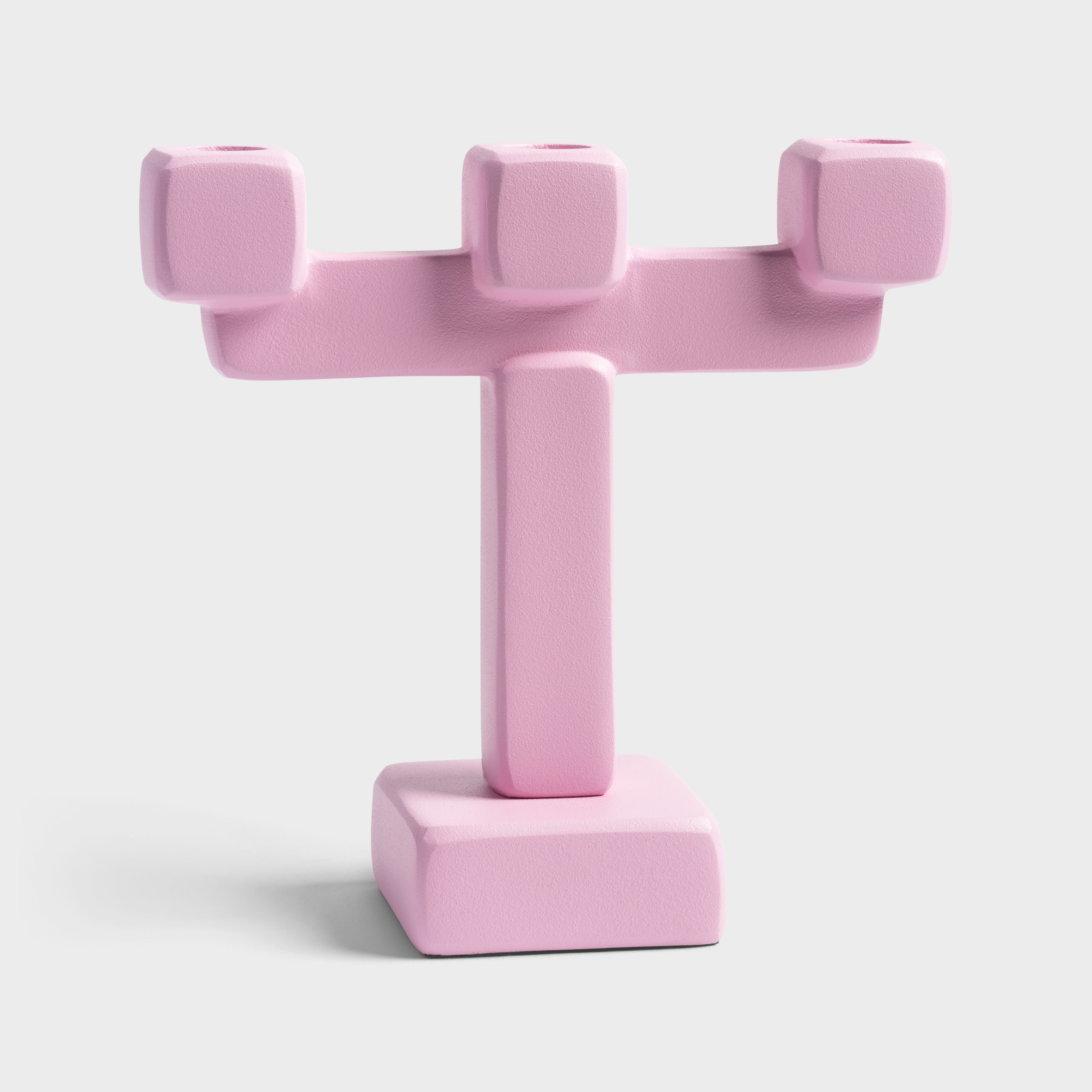 Candle holder chunk large pink