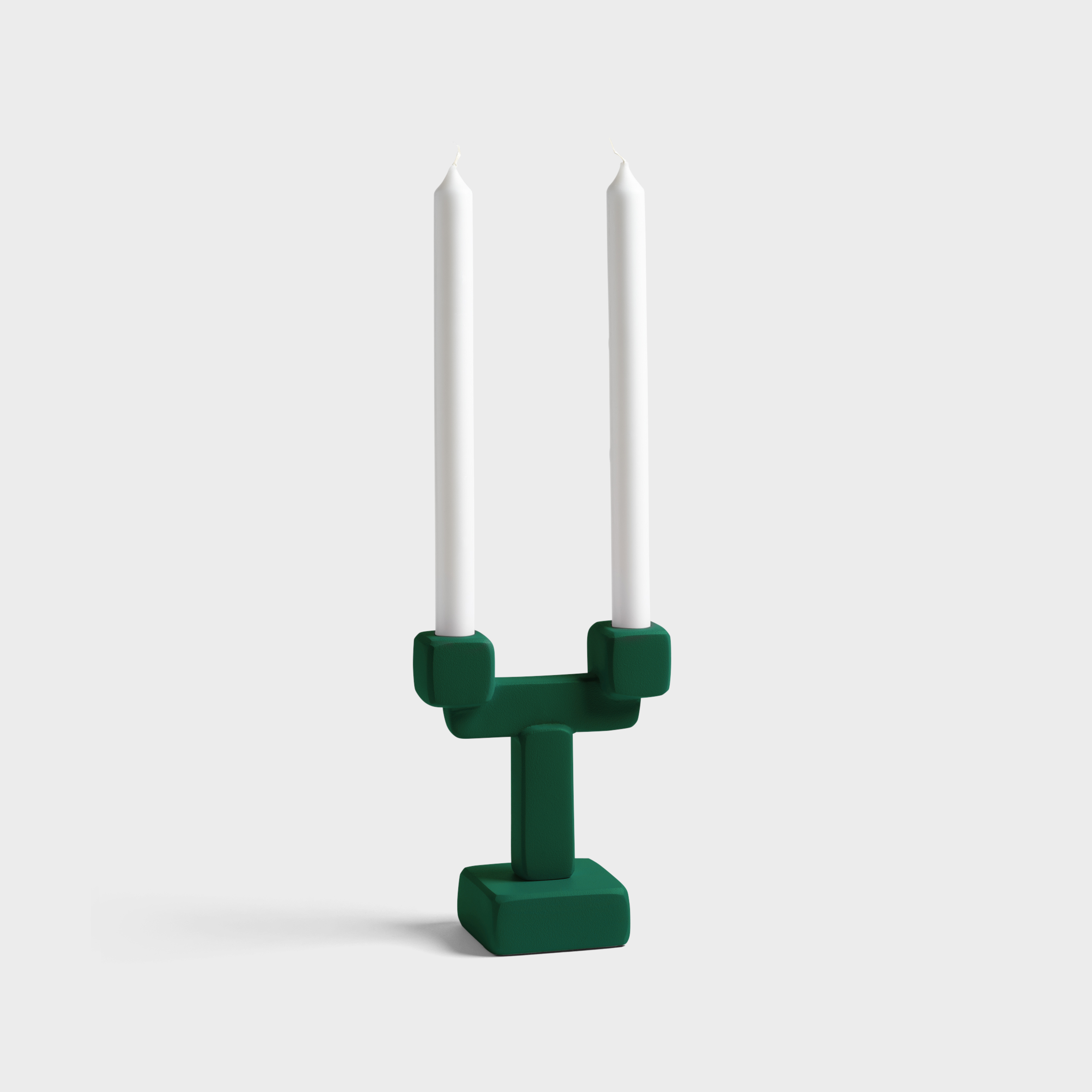 Candle holder chunk small green