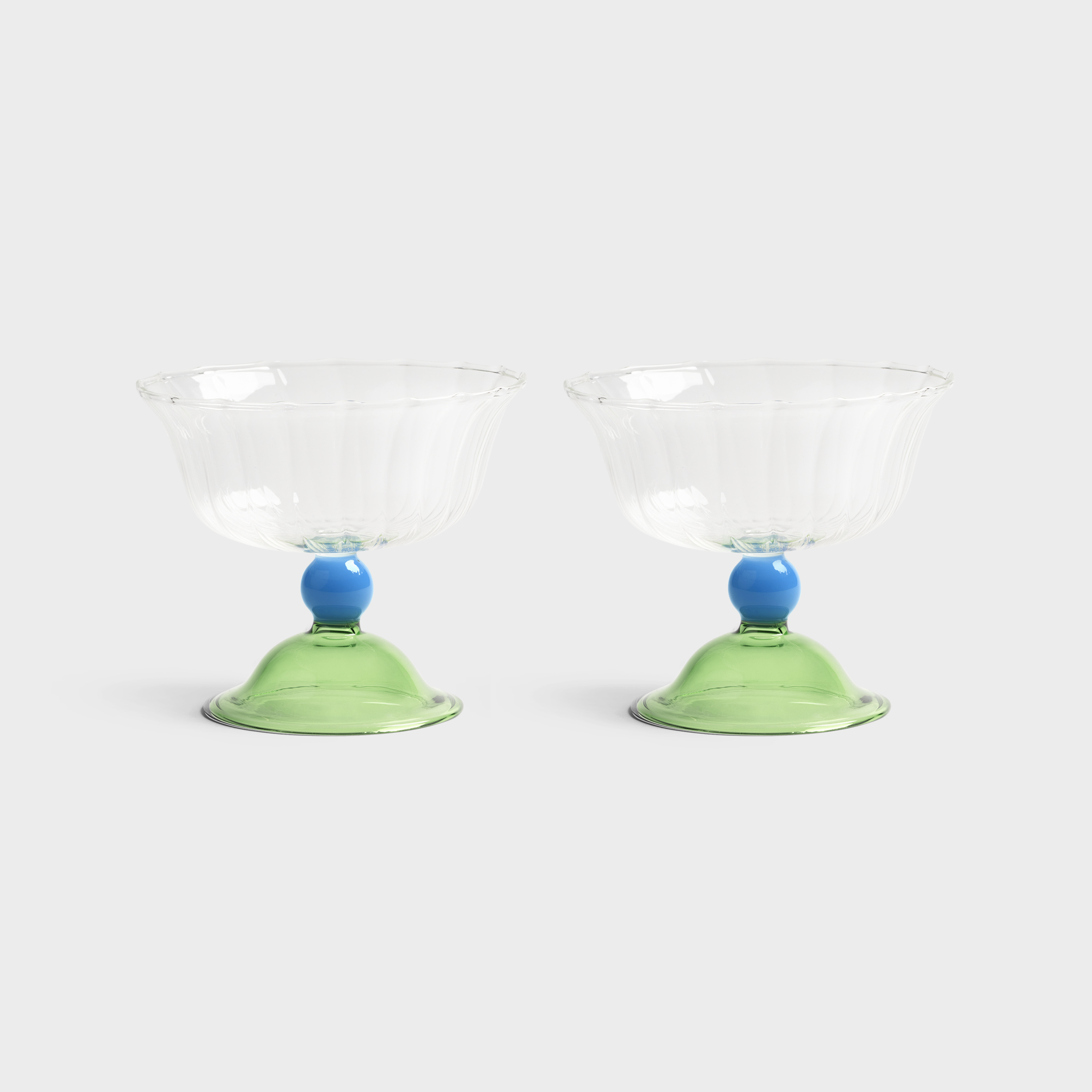 Coupe tulip green set of 2