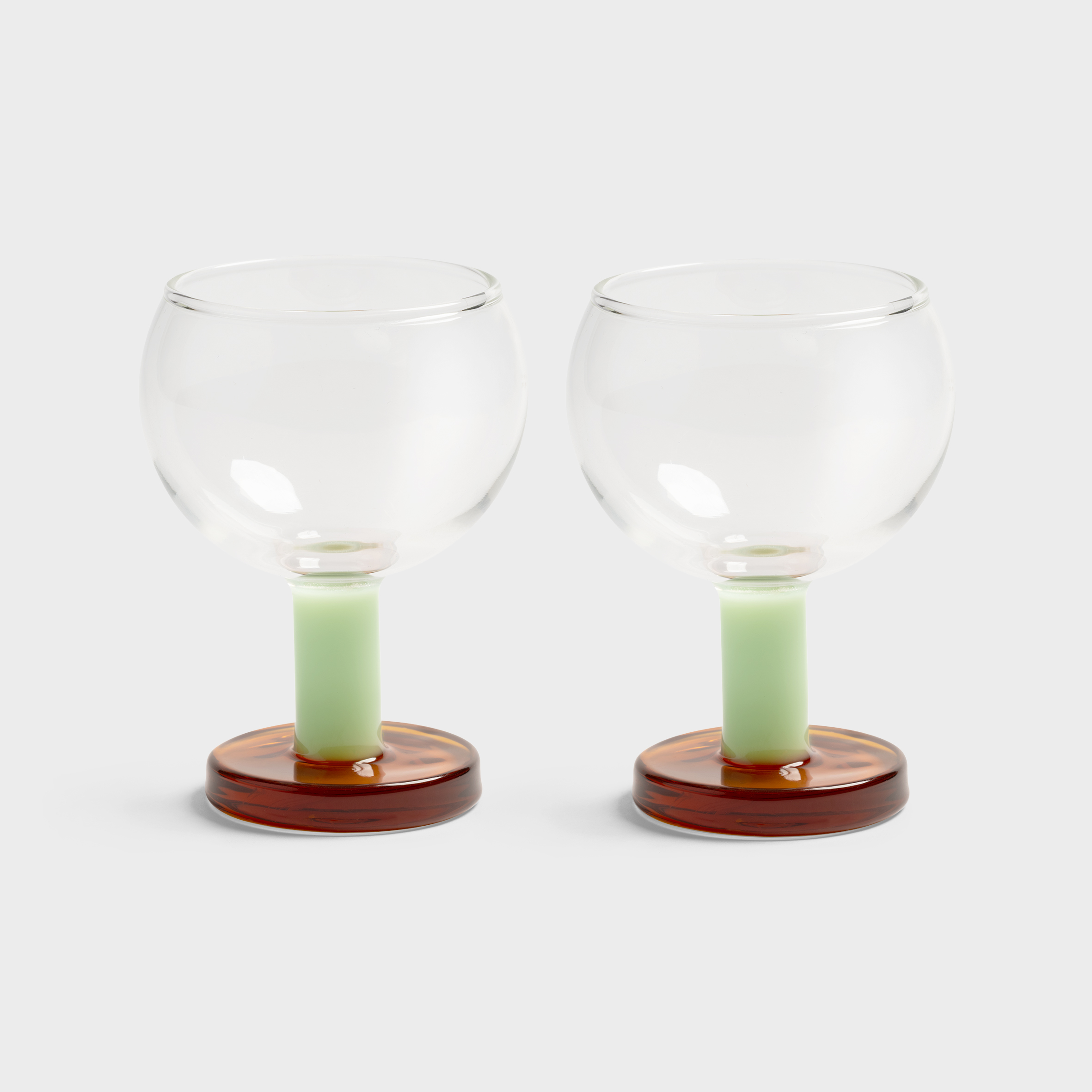 Glass cantine amber set of 2