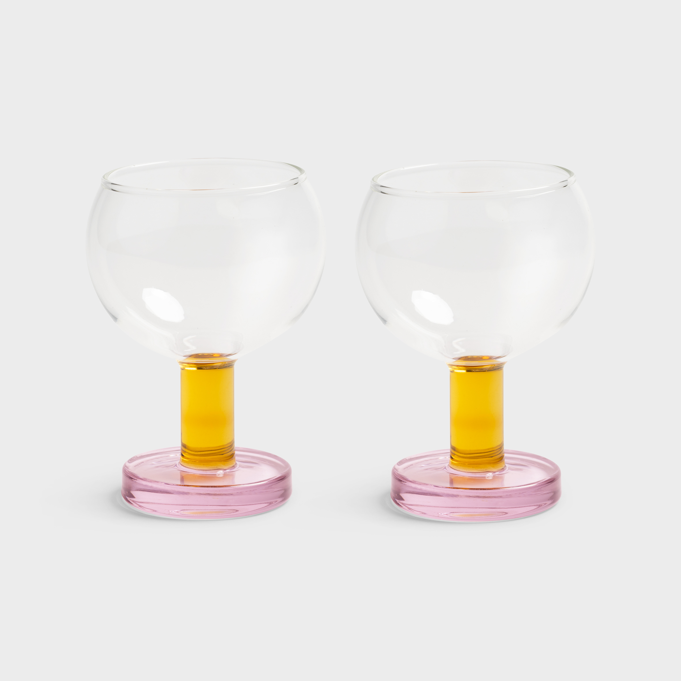Glass cantine pink set of 2