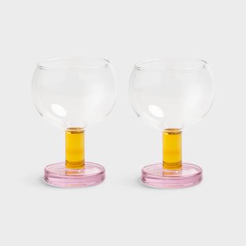 Glass cantine pink set of 2