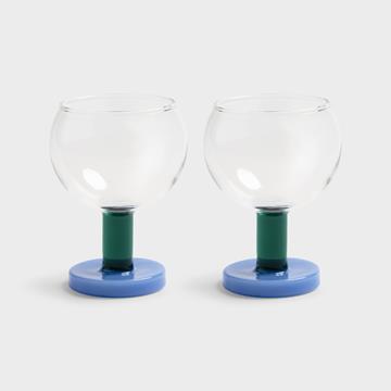 Glass cantine blue set of 2