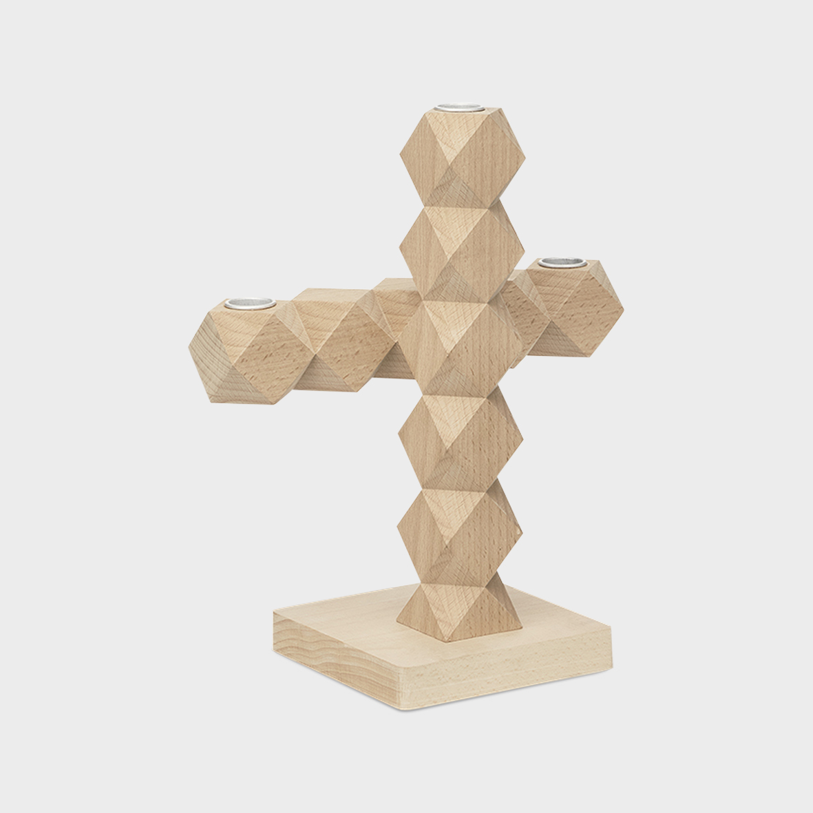 Clean Cut candle holder 3 natural