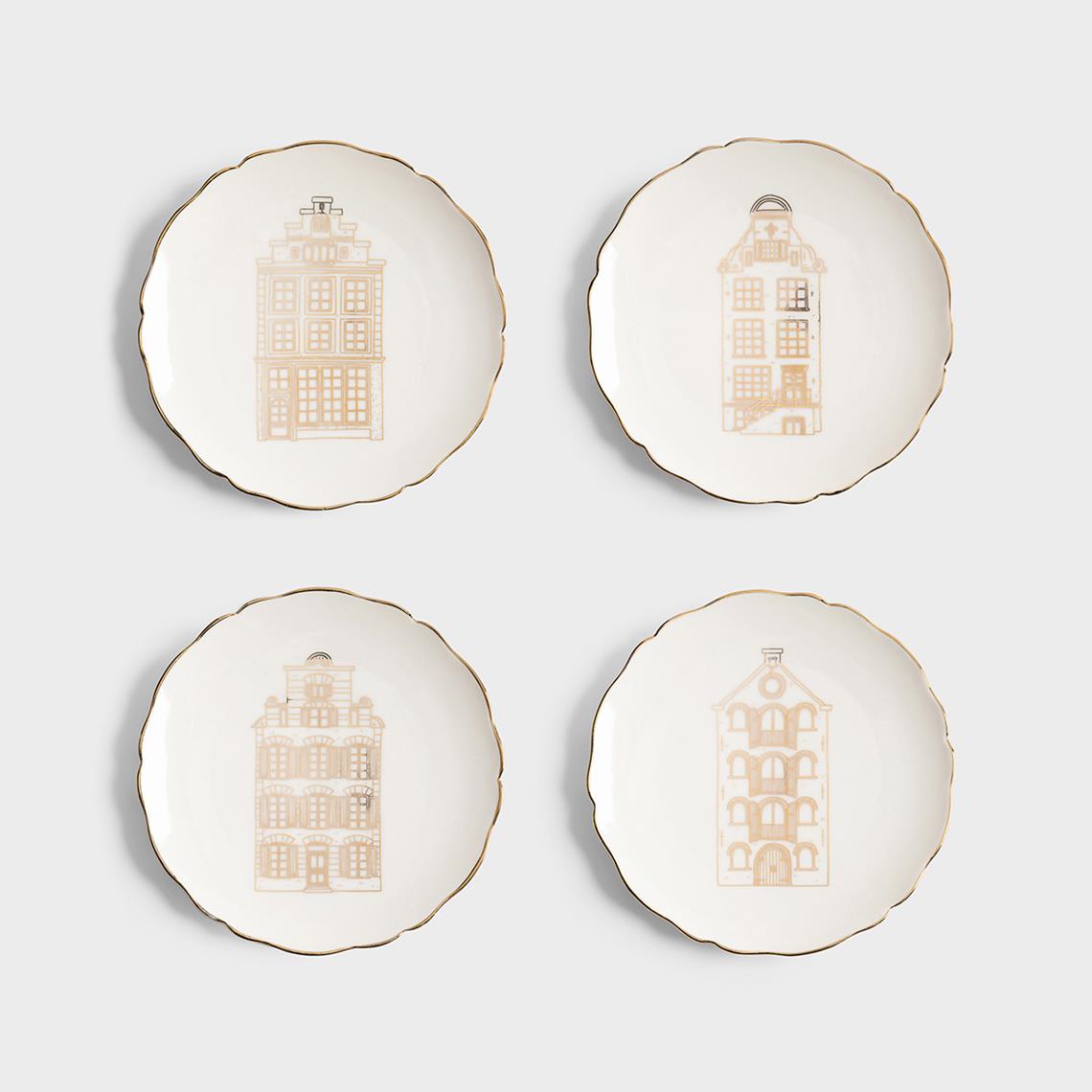 Plate canal house small set of 4