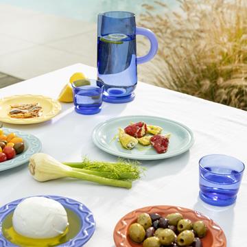 Glass dew blue set of 2