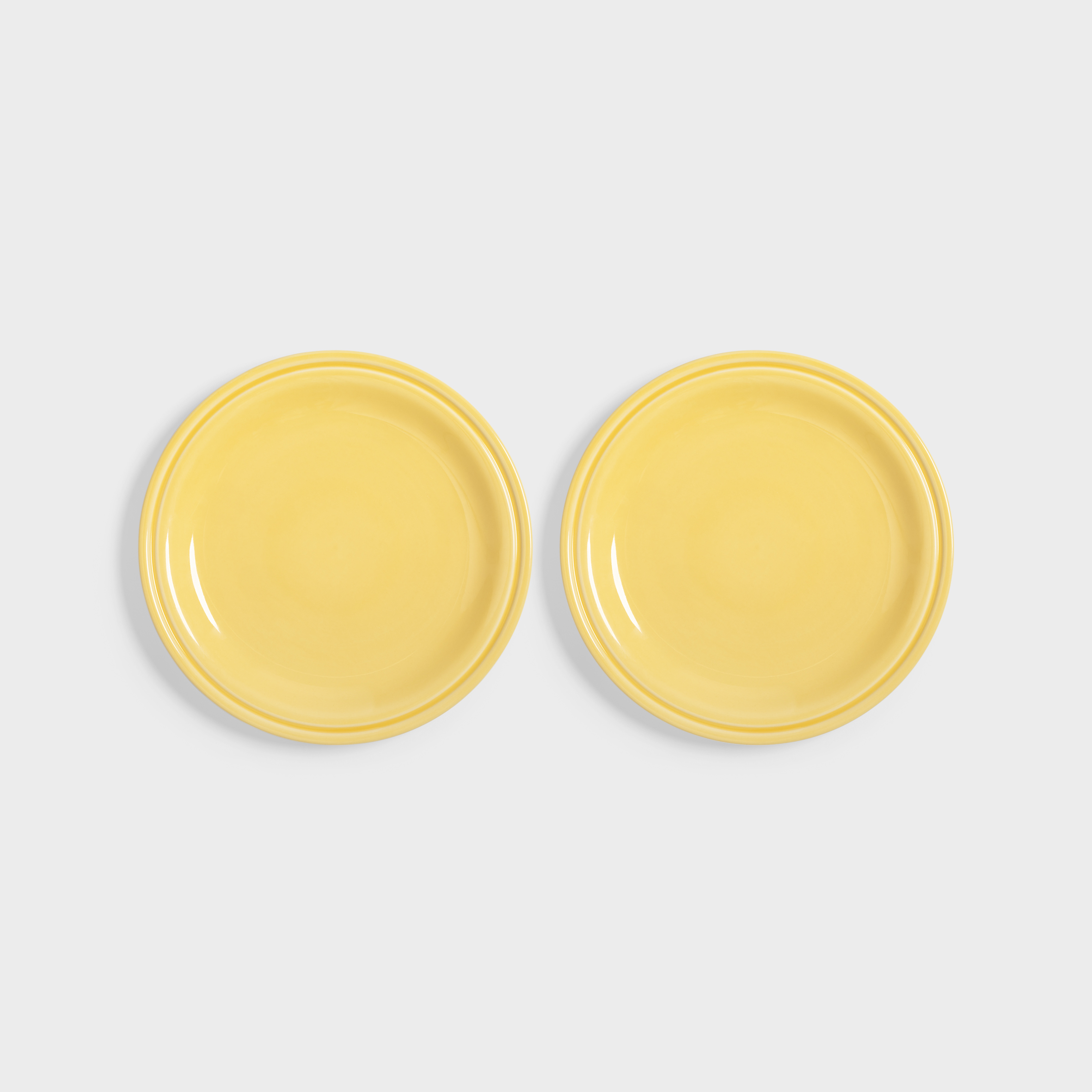 Plate mochi yellow medium set of 2